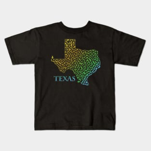 Texas State Outline Maze & Labyrinth Kids T-Shirt